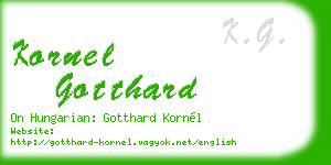 kornel gotthard business card